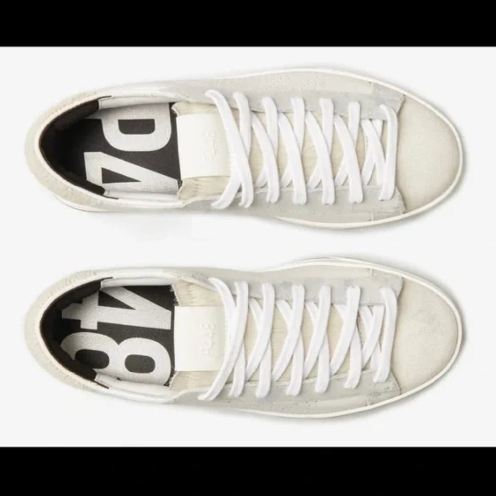 NIB P448 Jack Low Top Zebby White Leather Sneaker Women's EU41 / US 10.5-11 - Picture 2 of 15